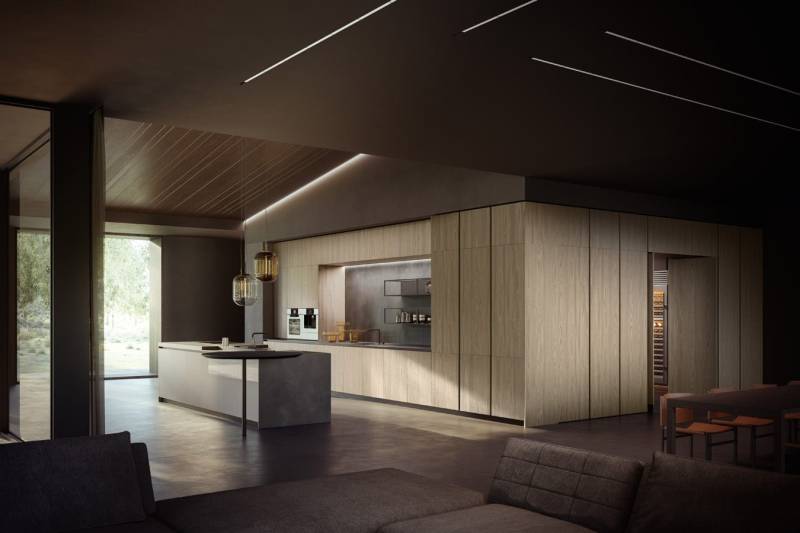 Photo d'un modèle de cuisine haut de gamme design avec conception et installation sur mesure près de Bandol dans le 83